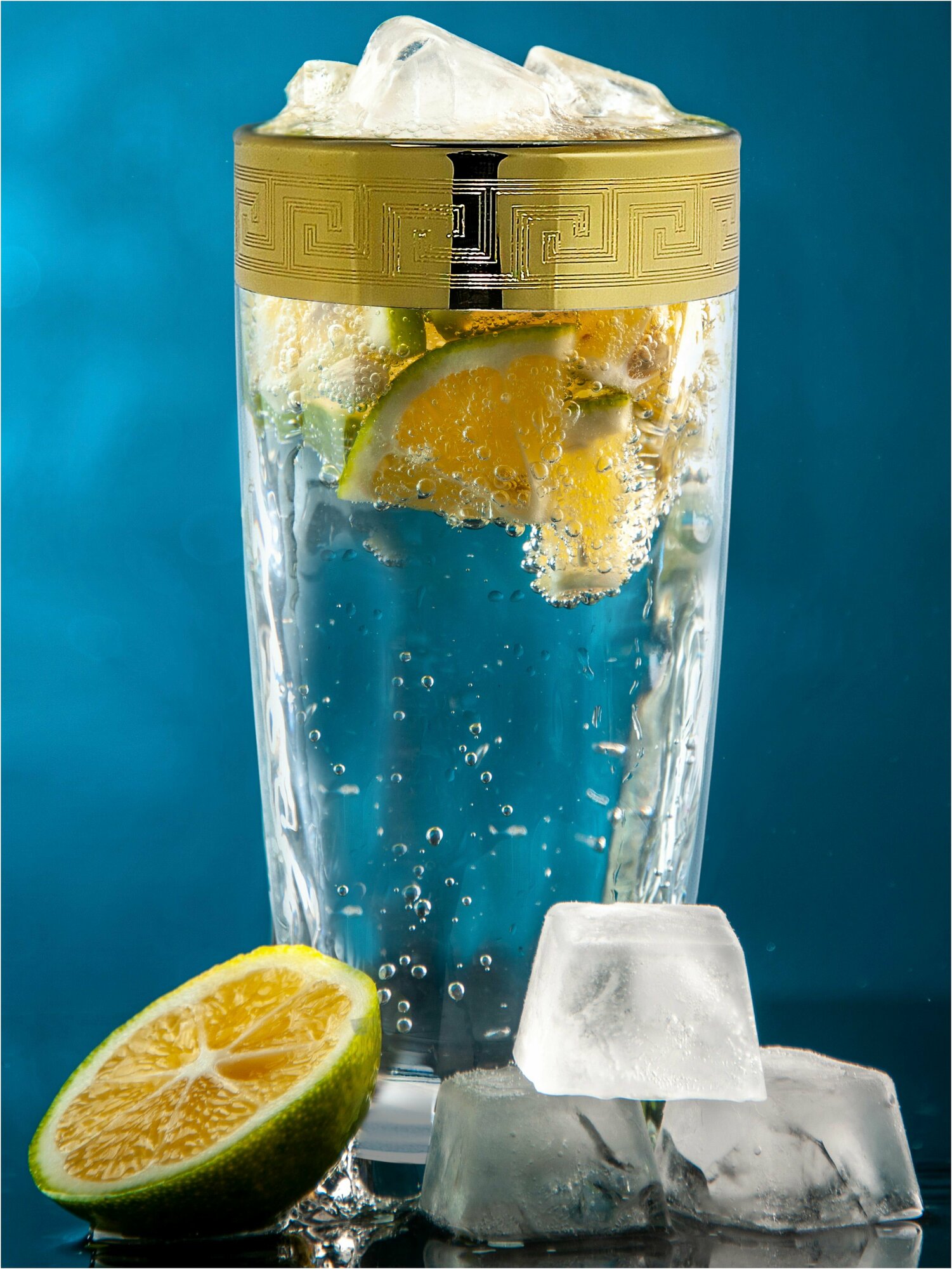 фото Подарочный набор стаканов с алмазной гравировкой для коктейлей/воды/сока/смузи PPROMSIZ версаль голд, 300 мл , 6 шт.