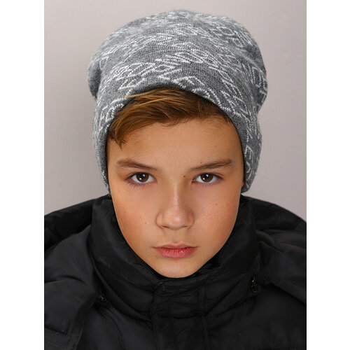 фото Шапка noble people, размер 54-56, серый