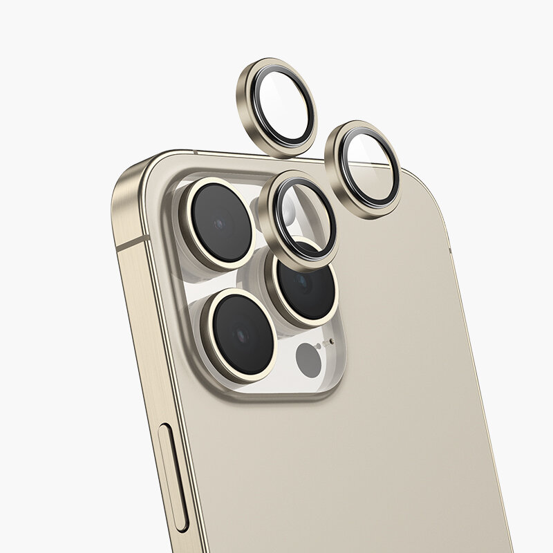 Keephone Camera Lens for iPhone 15 Pro / Pro Max / Защитное стекло для камеры на iPhone 15 Pro / Pro Max / Золотой