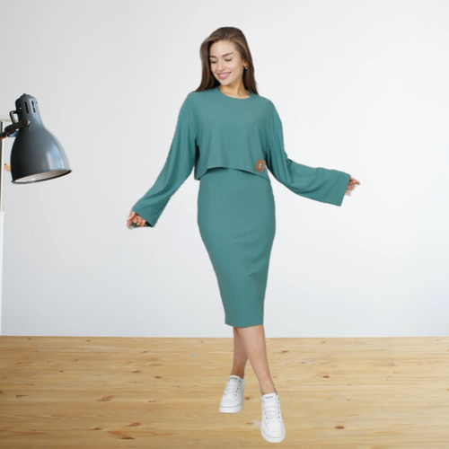 Платье ИСА-Текс, размер 44, зеленый свитшот иса текс размер 44 зеленый