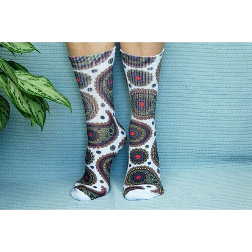 фото Носки , размер 36/41, белый, желтый хлопковые cotton print