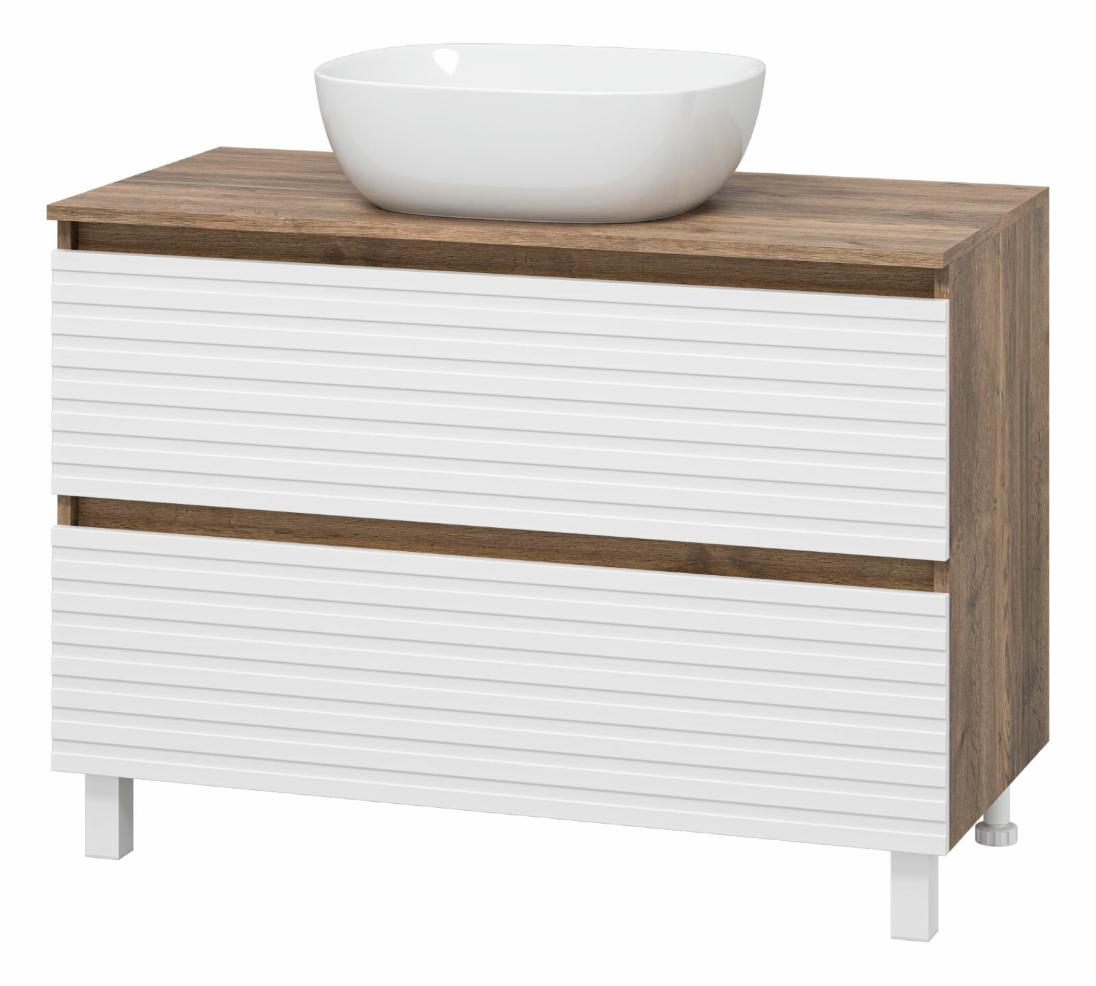 Тумба с раковиной Brevita DAKOTA -100 дуб галифакс/белый напольная