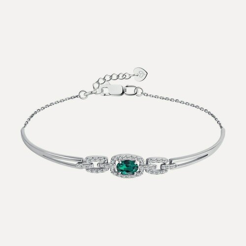 Изображение товара Браслет, белое золото, 585 проба, изумруд