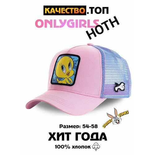 фото Бейсболка , размер 54-58, розовый, голубой hoth