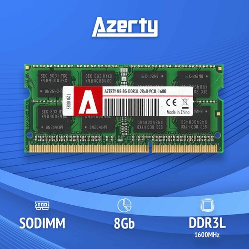 Оперативная память Azerty SODIMM DDR3L 8Gb 1600 MHz 133000₽