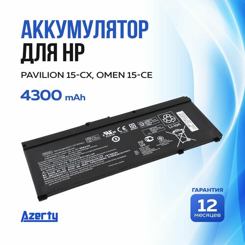 Аккумулятор SR03XL для HP Pavilion 15-CX / Omen 15-CE (SR04XL, TPN-Q193) аккумулятор для hp 15 ek omen 15 2020 11 55v 5833mah org p n sd06xl hstnn 089u