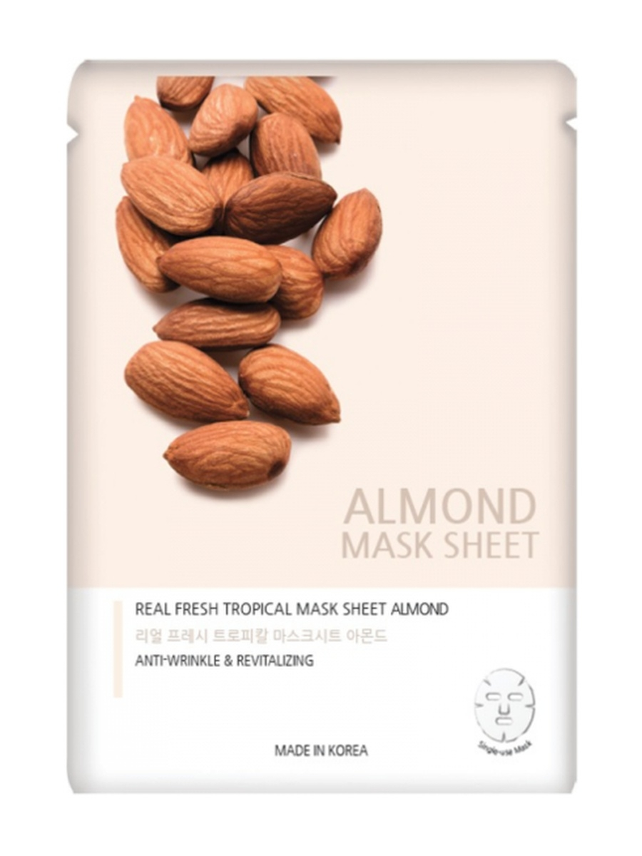 Маска тканевая для лица с миндалем Jnn-ii real fresh tropical 25 мл 'JOYLIFE CO., LTD.' - фото №7