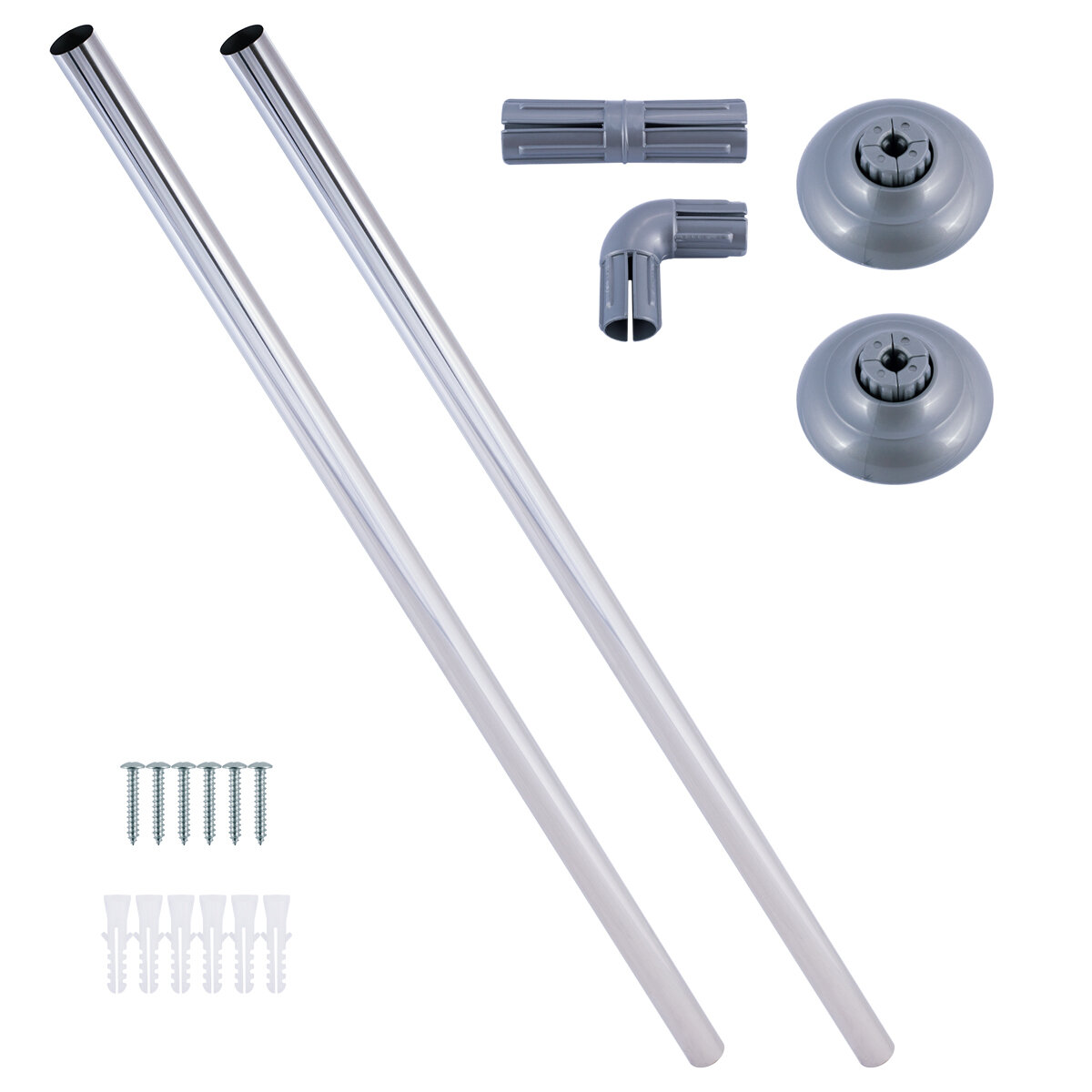 фото Карниз для ванной угловой Г-образный 90х90см белый