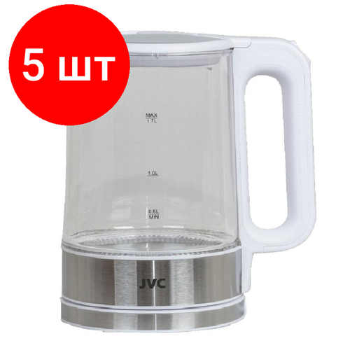 Комплект 5 штук Чайник стеклянный JVC JK-KE1520 white 17л 4895227621758 1879600₽