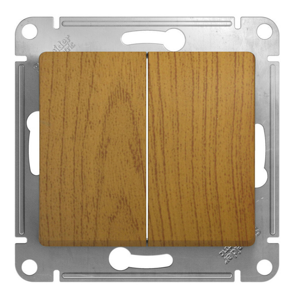 Выключатель Schneider Electric Glossa GSL00055, скрытый, двухклавишный — фото 1