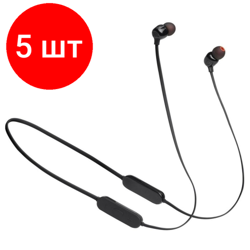 Комплект 5 штук, Наушники JBL Tune 125BT Black (JBLT125BTBLK)