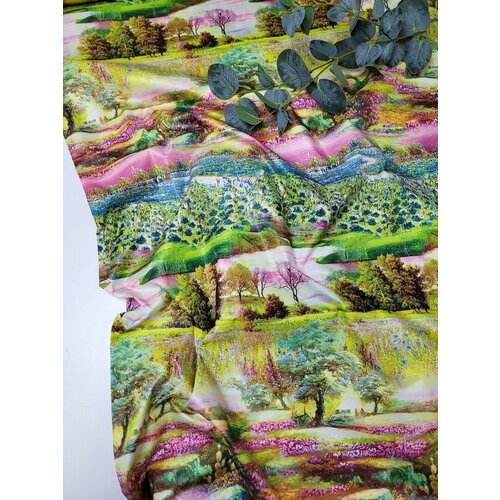 Ткань курточная матовая Райский сад 100*150 см