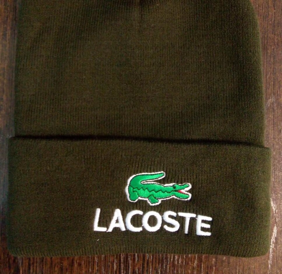 Шапка LACOSTE зимняя зеленый 