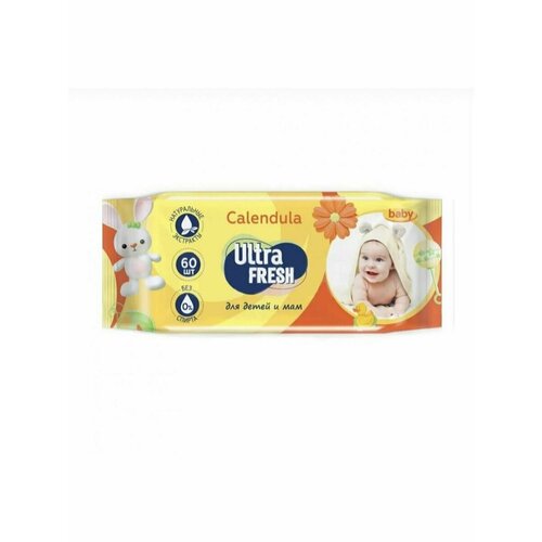 Ultra Fresh Baby Влажные салфетки для детей и мам 60 шт салфетки влажные ultra fresh antibacterial 15 шт