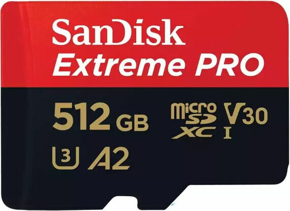 Карта памяти MicroSDXC SanDisk Extreme Pro R/W 200/140MB/s 512GB cl10 + SD, SDSQXCD-512G-GN6MA