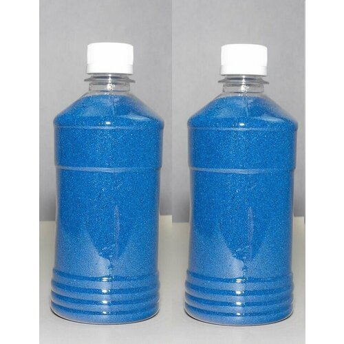 Светло-синий кварцевый песок 1600г(2шт по 800 г) для декора, рисования и светового стола, флорариума, (фр. 0,4-0,8)