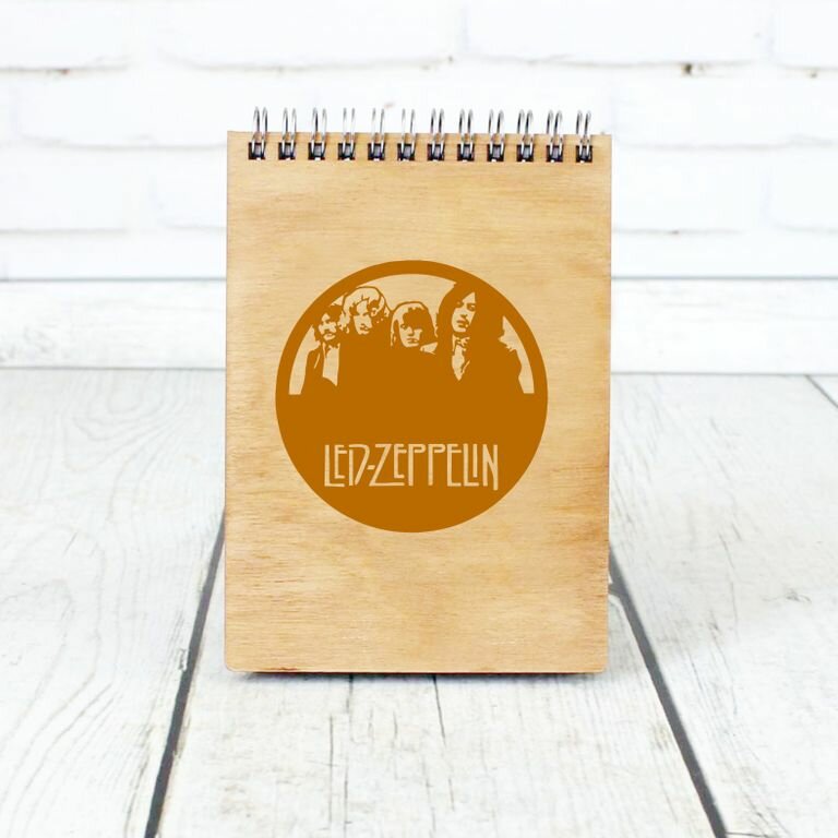 Скетчбук деревянный Led Zeppelin, Лед Зеппелин №3