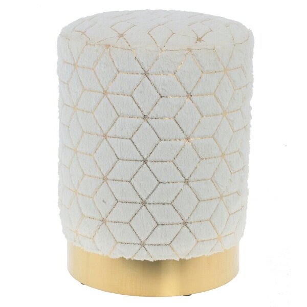 фото Пуф Remeco collection белый/золото L31 W31 H40 см