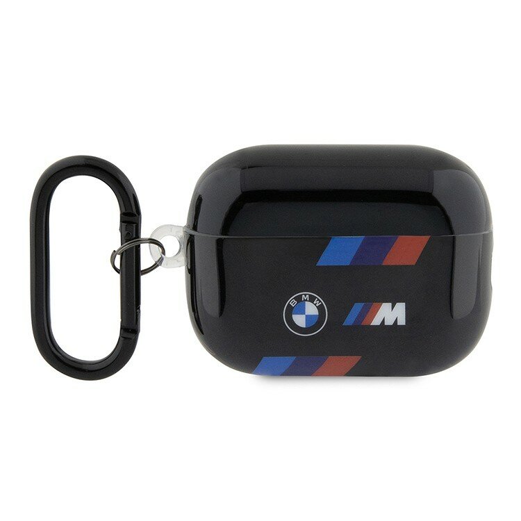 BMW для Airpods Pro 2 чехол M-Collection TPU Tricolor stripes Black