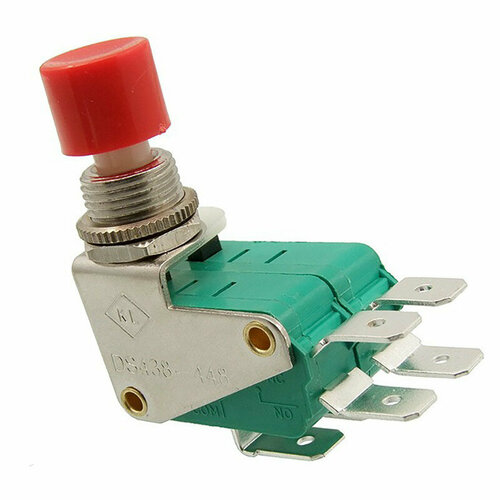 DS-448 ON-(ON) Переключатель кнопочный (красный)