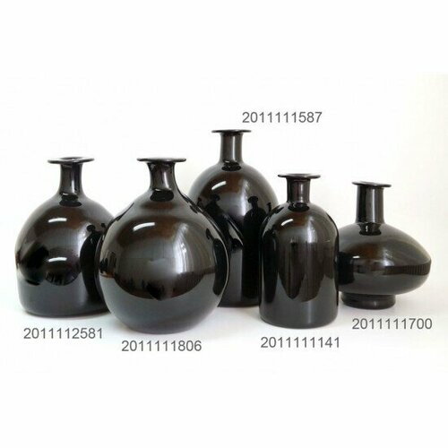 Бутылочная ваза большая серия черный глянец