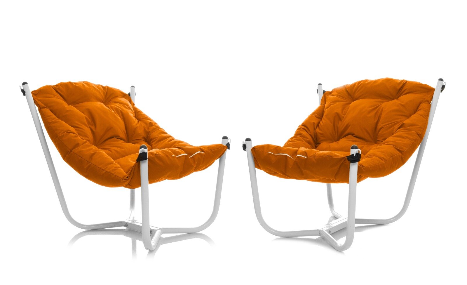 фото Комплект кресел Чил белое, зеленая подушка