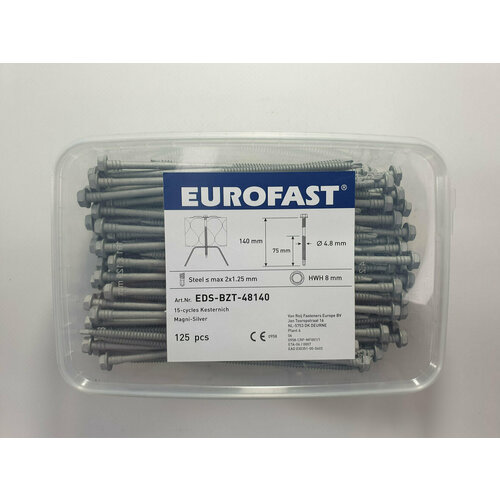 Саморез для сэндвич панелей EDS-BZT48140 4.8x140 (125 pcs) EUROFAST, Германия винт саморез d5 мм