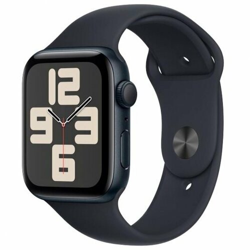 смарт часы apple watch se cellular 40мм aluminum case with sport band золотистые сияющая звезда ремешок Apple Watch SE 2 (2023), 44 мм, Midnight Al Mid Sport Band