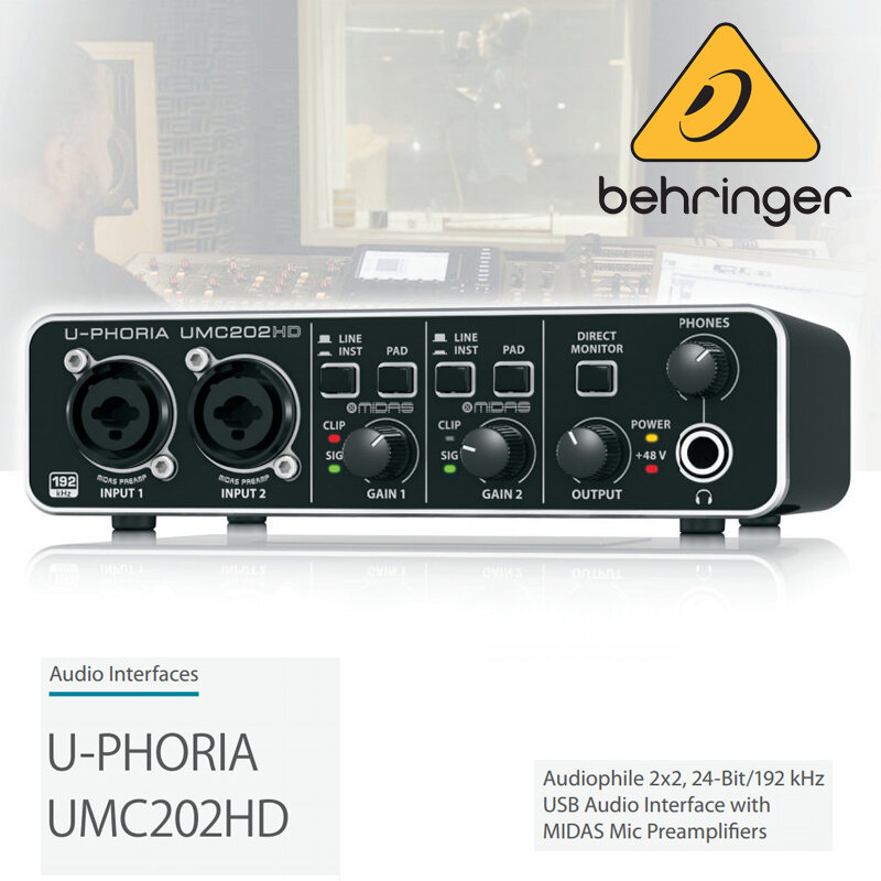 Внешняя звуковая карта BEHRINGER U-PHORIA UMC202HD