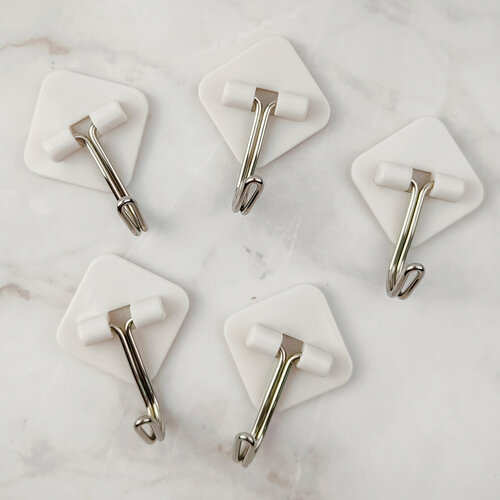 Набор крючков Квадраты белые, 5шт