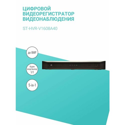 Цифровой видеорегистратор видеонаблюдения ST-HVR-V1608A40 3264000₽