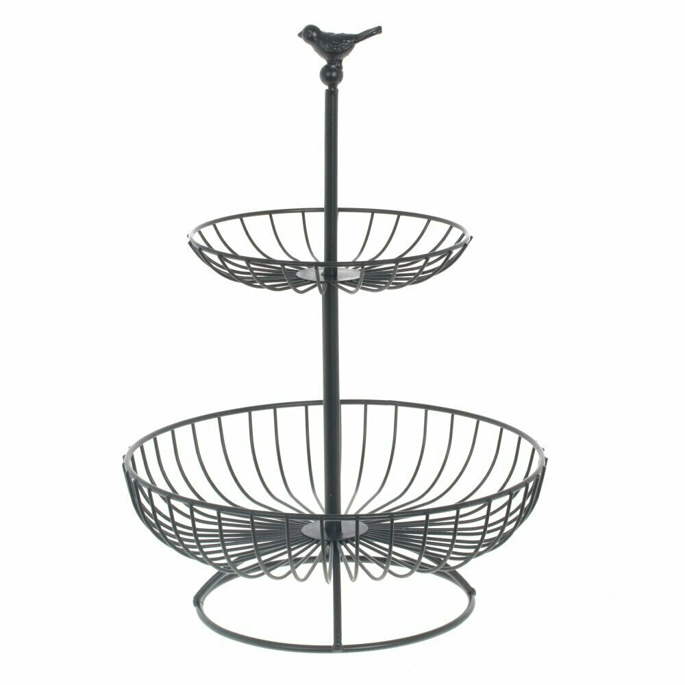 фото Фруктовница двухъярусная ALAT Home "Лофт тренд" / металл, 25х25х35см