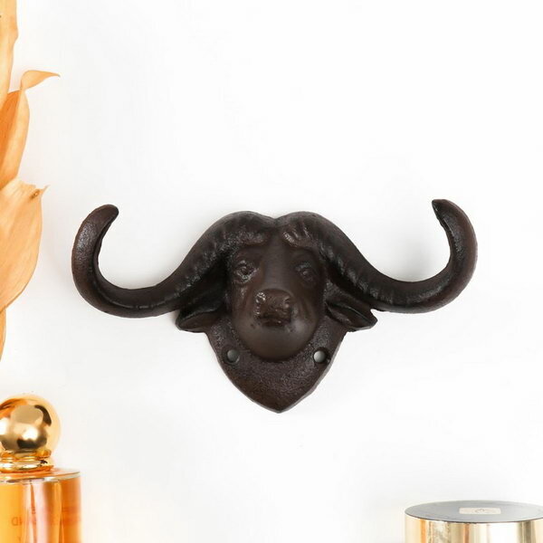 фото Крючки декоративные чугун "Буйвол" 16.5х6.5х8 см