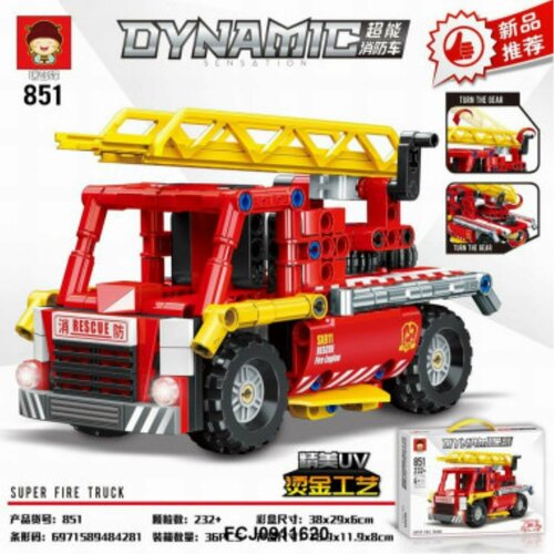 Конструктор 851 Техника Пожарная машина 232 дет конструктор playmobil city action 9463 пожарная машина с лестницей 89 дет