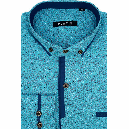 Рубашка , размер M, бирюзовый