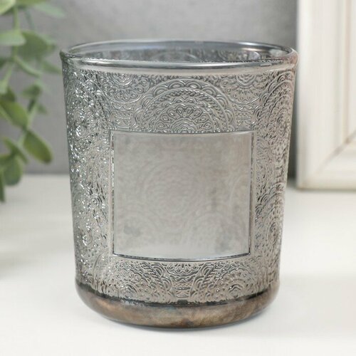 SUI Банка для свечей стекло Сиеста прозрачный черный 350 мл 85х85х10 см 641₽