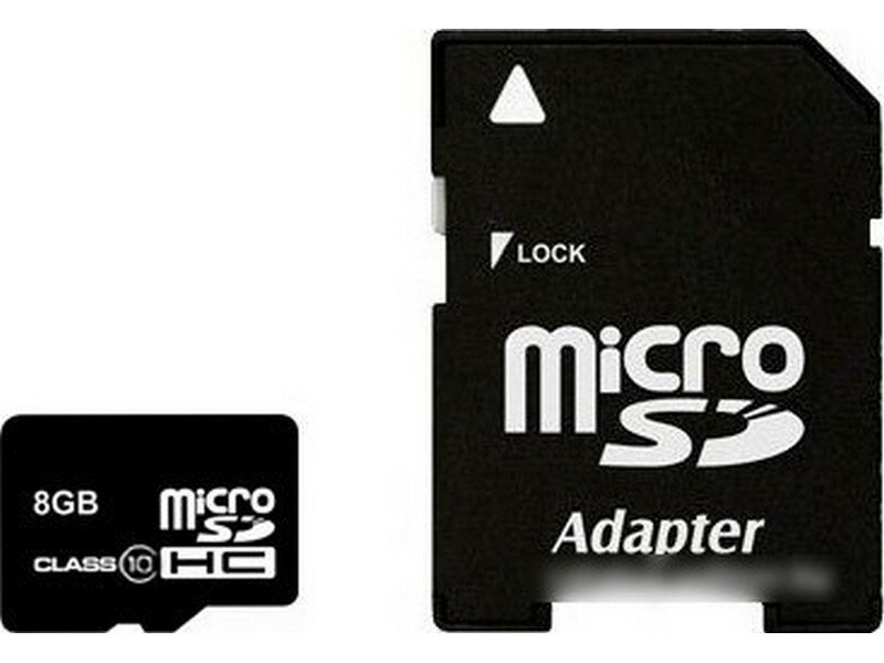 Карта памяти Smartbuy microSDHC 8GB Class 10, SD адаптер (SB8GBSDCL10-01)