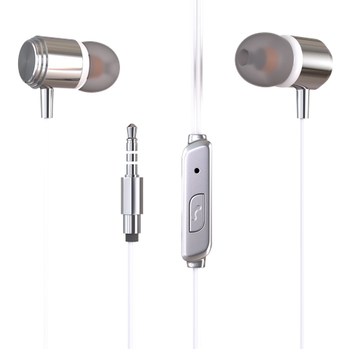 Наушники вакуумные AUX разъём с МК без рег громкости длина 12м More choice G51 White 30000₽