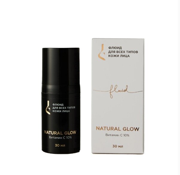 фото Флюид Jurassic Spa для всех типов кожи лица NATURAL GLOW с витамином С, 30 мл