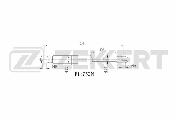 Амортизатор багажника Peugeot 308 07- Zekkert