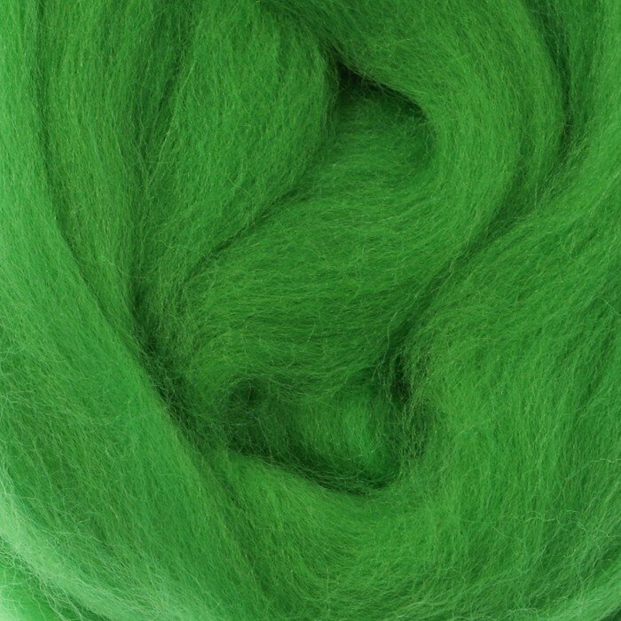 Пехорский текстиль Шерсть для валяния 100% тонкая шерсть 50гр (434 зелёный)