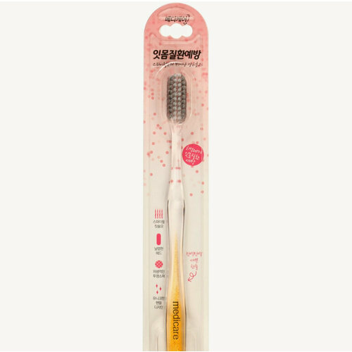 Зубная щетка для взрослых, спиральная с мерцающим дизайном MEDICARE