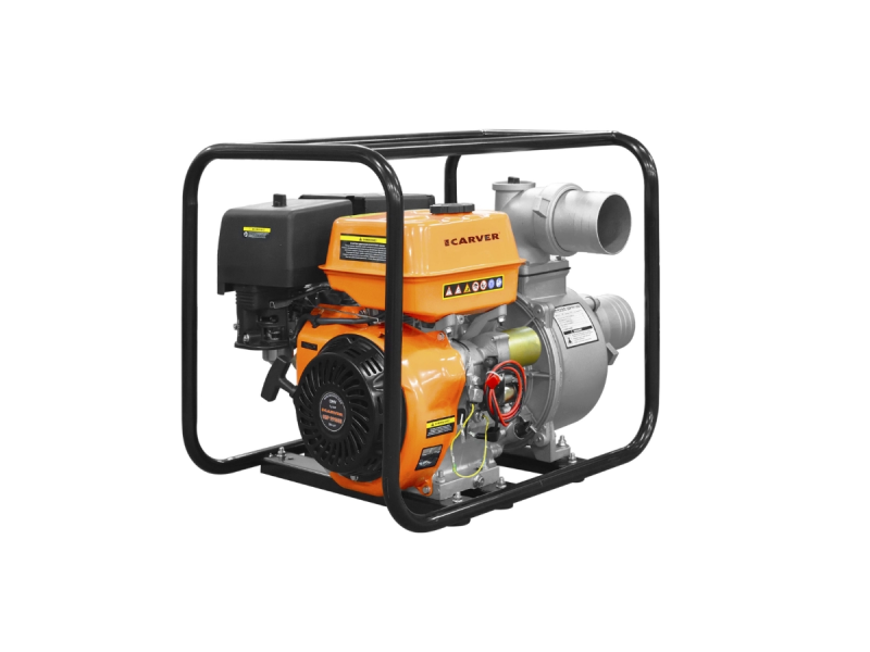 Мотопомпа Carver CGP 99100 E (4-х тактн 96 кВт/13 л. с вх/вых.-4'/100 мм эл/старт АКБ в компл.)