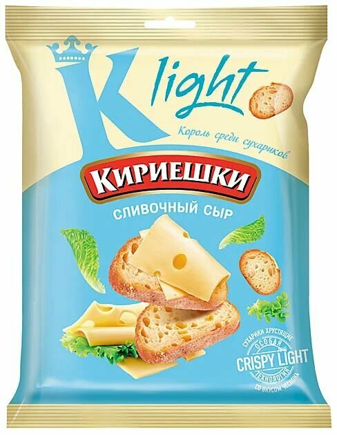 Сухарики Кириешки Light, со вкусом сливочного сыра, 33 г