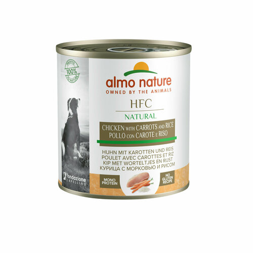 Almo Nature - Консервы для собак Курица с морковью и рисом по-домашнему, 24штx95гр 2.28кг