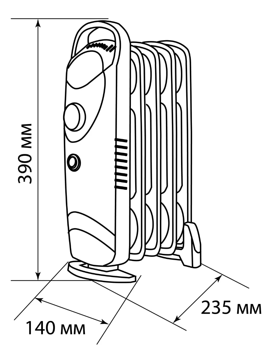 радиатор масляный ENGY EN-1705 500Вт 5 секций белый - фото №4