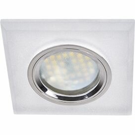 Ecola MR16 DL1651 GU5.3 Glass Стекло Квадрат скошенный край Матовый / Хром 25x90x90