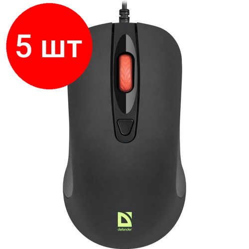 Комплект 5 штук Мышь компьютерная Defender Ultra Classic MB-280 7цв 4кн 10001200dpi опт 315700₽