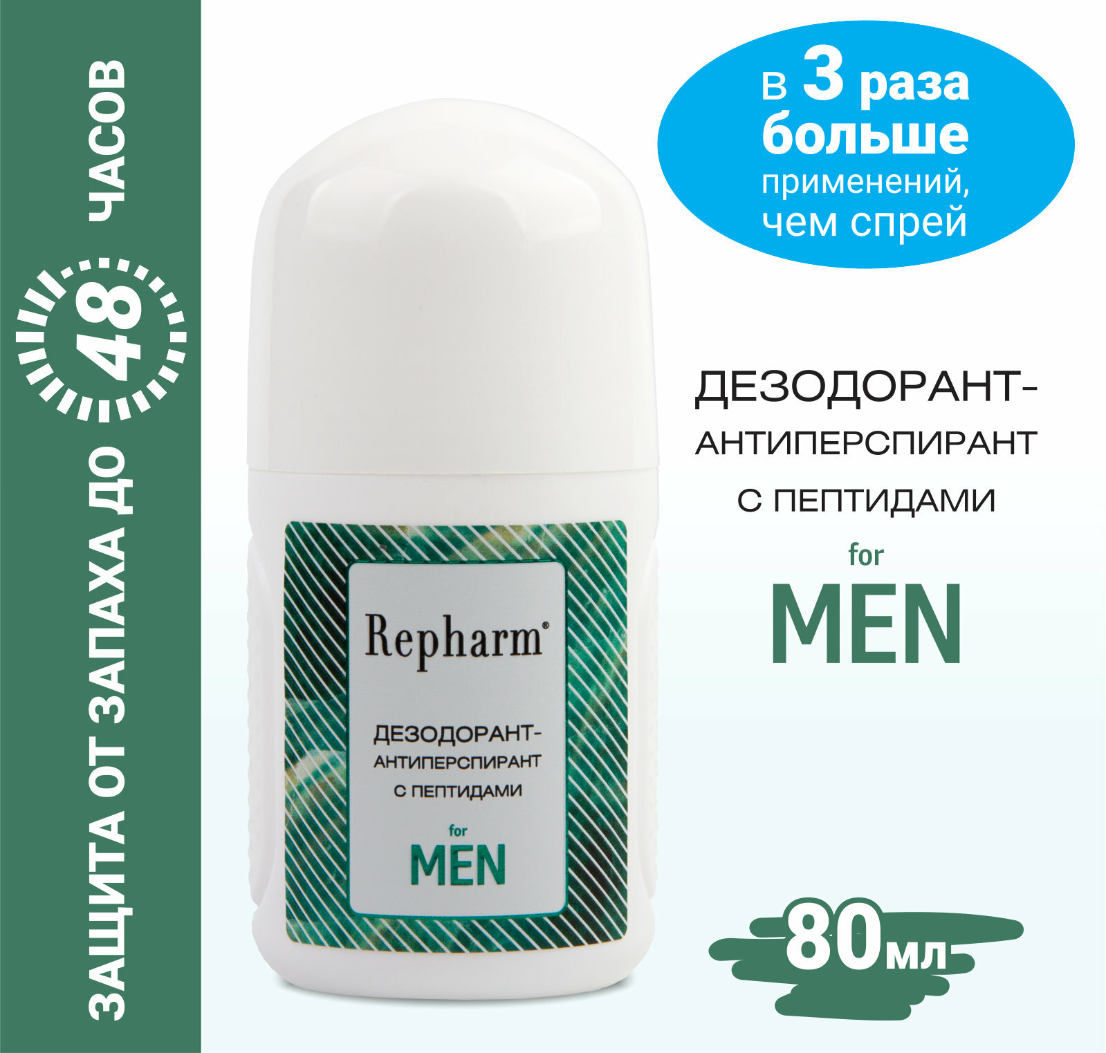 Repharm Дезодорант-антиперспирант 80 мл мужской