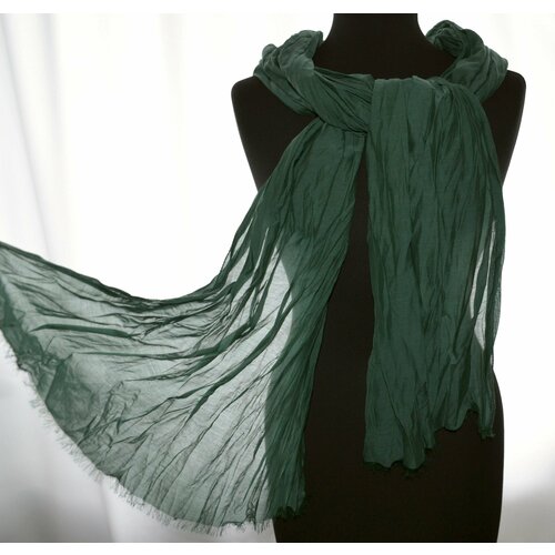 шарф зеленый серый Шарф ,195х64 см, серый, зеленый